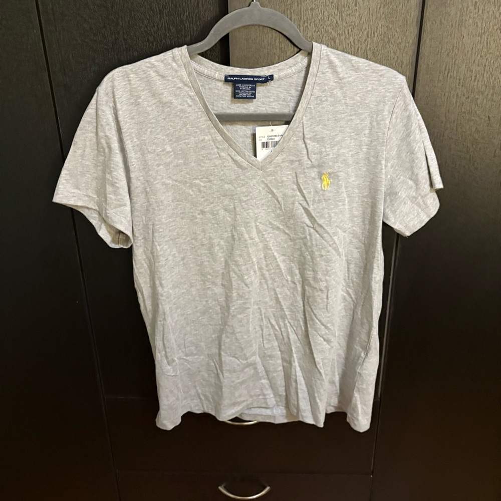 Ralph Lauren Light Gray V-Neck Tee